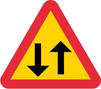 A25 , Varning för mötande trafik